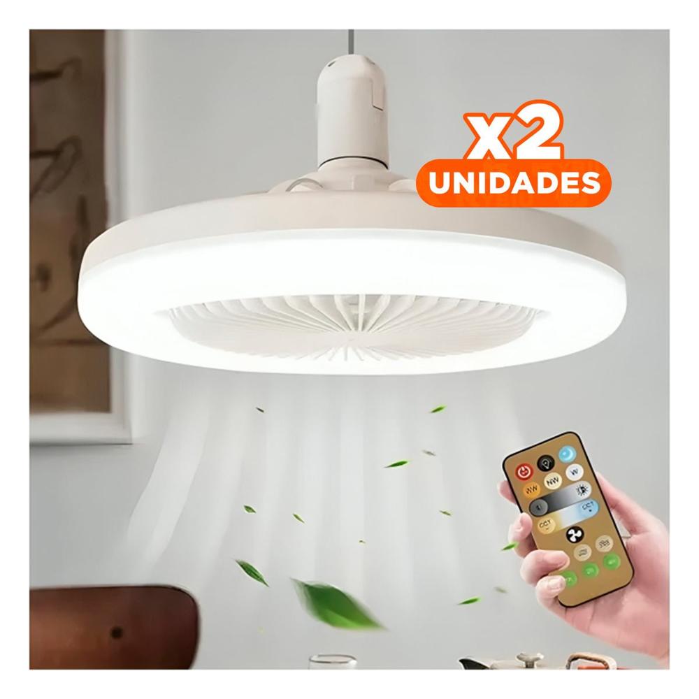 Pack2 Iluminacion Luz Led 30 W E27 E26 Con Control Remoto Blanco Habitacion Y+Regalo Sticker
