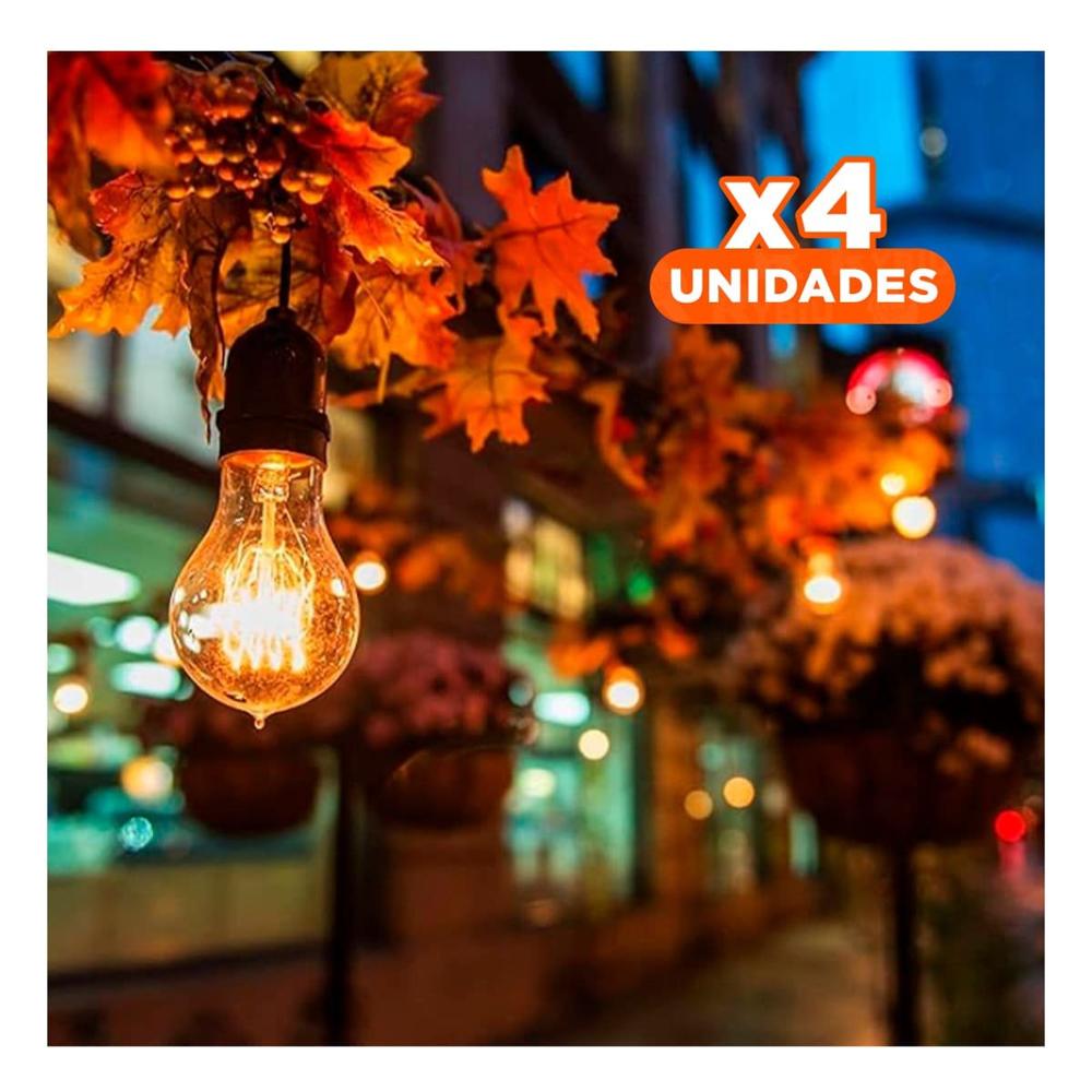 Pack4 Lampara Eficiente 4W Transparente Luz Blanca Para Casa Hogar Festiva Y+Papel Regalo