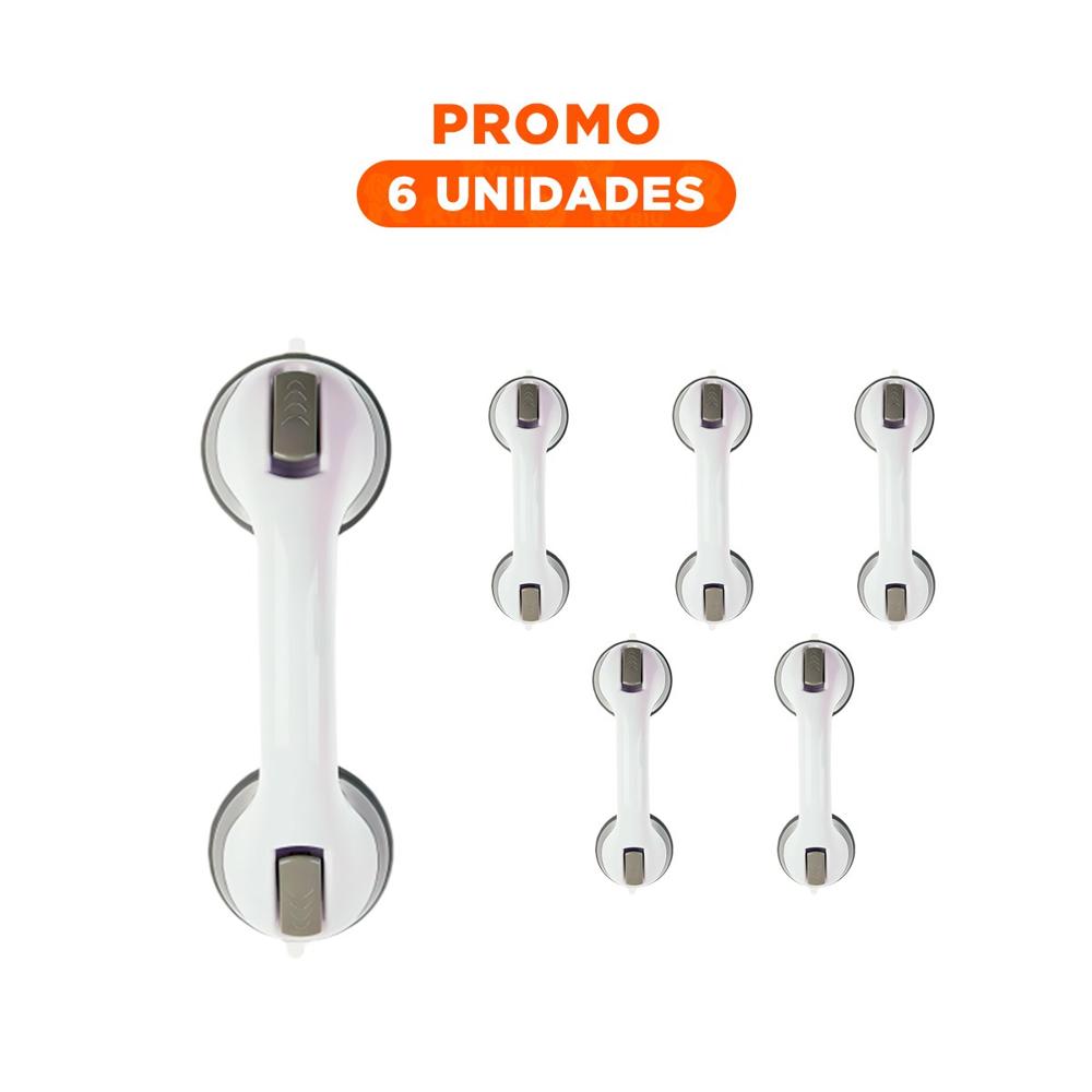 Pack6 Soporte de Sujecion para Bano con Diseno Resistente en Color Blanco