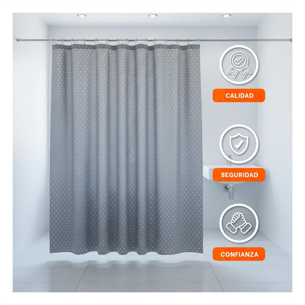 Panel para Espacio de Ducha con Patron Triangulos Color Plomo 180x180cm Y+Papel Regalo