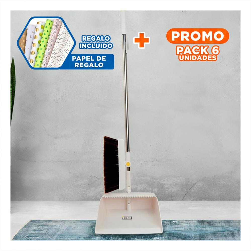 Pack6 Equipo de limpieza resistente y ligero para mantener piso limpio Blanco Y+Papel Regalo