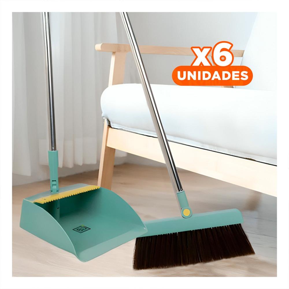 Pack6 Elemento domestico con Recogedor Verde para Limpieza del Hogar Y+Regalo Sticker