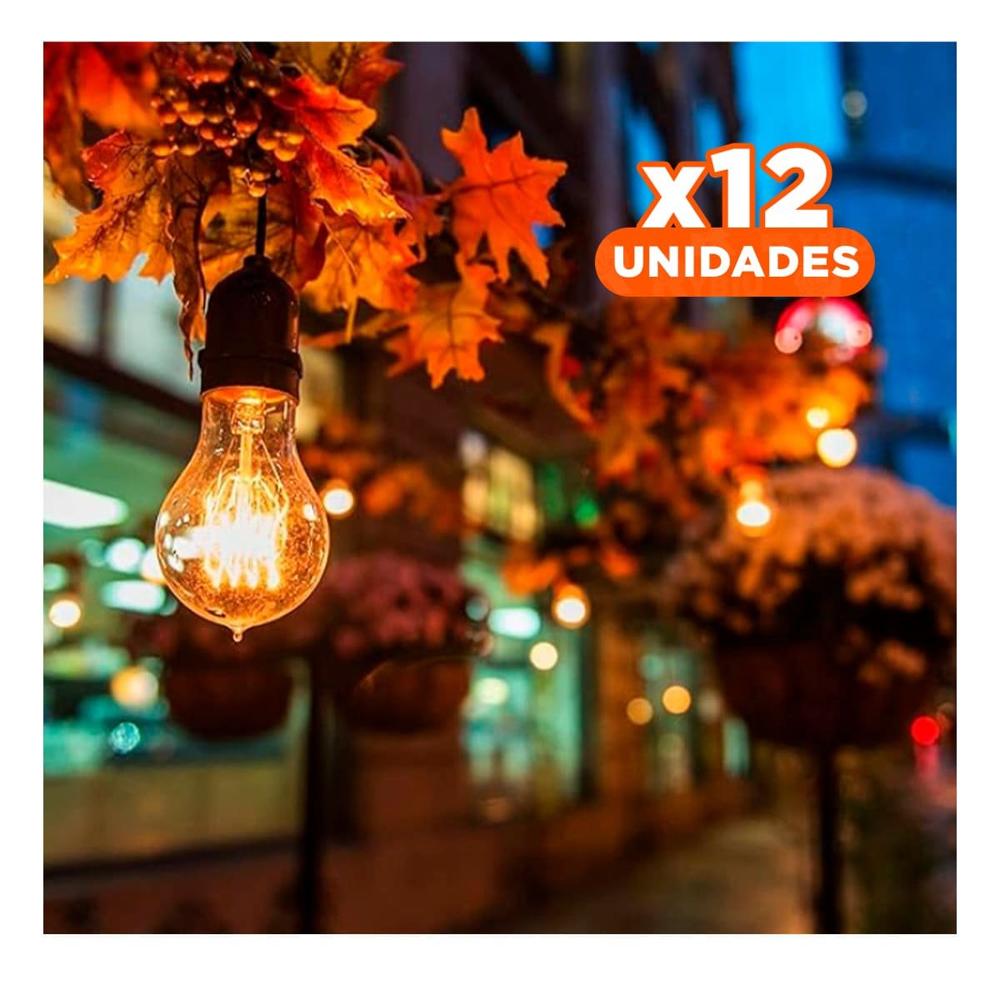 Pack12 Bombilla Compacta 4W Transparente Luz Blanca Para Casa Hogar Festiva Y+Papel Regalo