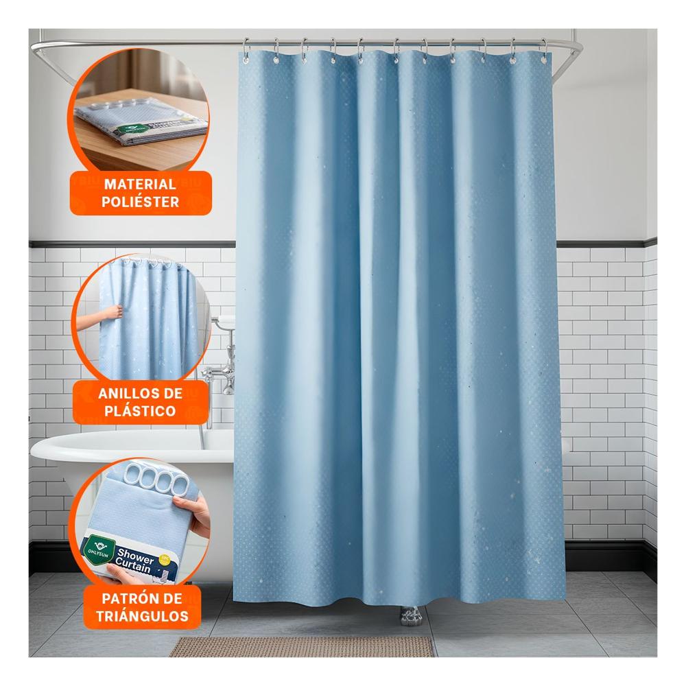 Panel con Medida 180x180cm para Ducha Celeste y Patron Triangulos Y+Post It