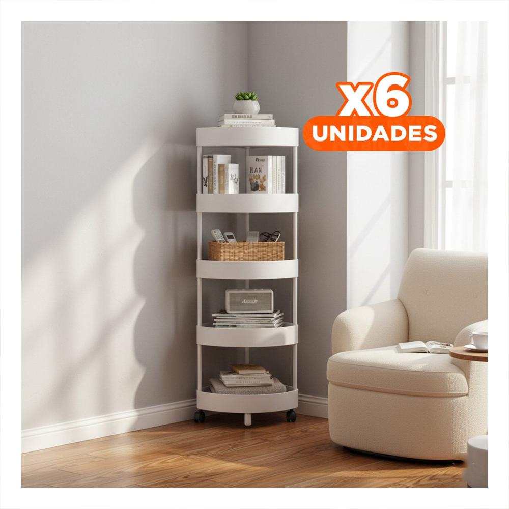 Pack6 Mueble Esquinero de 5 Niveles con Ruedas Ligero y Fácil de Mover Blanco Y+Papel Regalo Pack6 Mueble Esquinero de 5 Niveles con Ruedas Ligero y Fácil de Mover Blanco Y+Papel Regalo