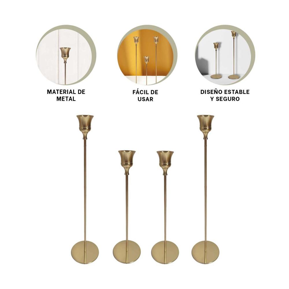 Soporte Decorativo para Velas en Metal para Sala Comedor o Espacios Sociales Y+Ligas Regalo