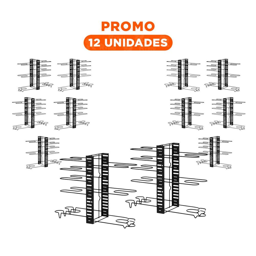 Pack12 Rack Negro Ajustable para Ollas y Tapas Cocina Moderna Y+Regalo Sticker