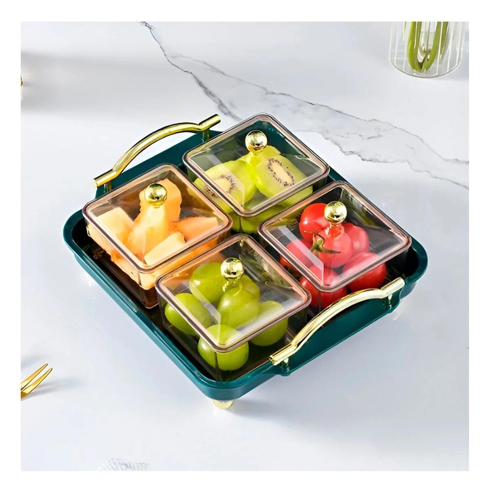 Juego 4 Piezas Organizadores con Bandeja Verde con Estilo Fino Multiuso Casa Y+Papel Regalo