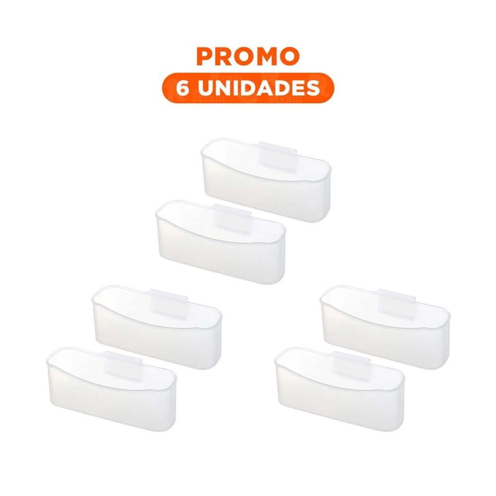 Pack6 Recipiente Multiuso Transparente para Espacios de Escritorio y Refrigeradora Pack6 Recipiente Multiuso Transparente para Espacios de Escritorio y Refrigeradora