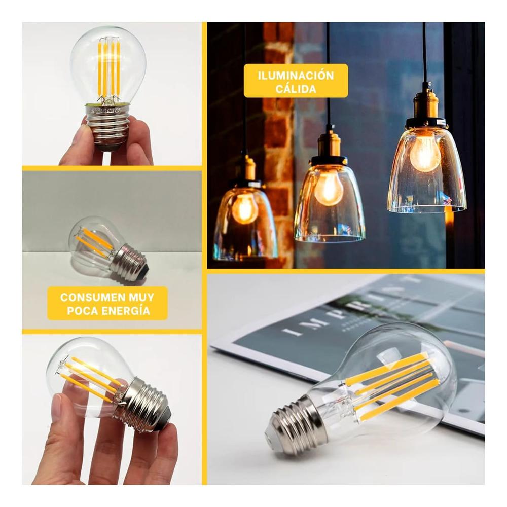 Bombilla LED 4W Transparente Luz Blanca Para Hogar Casa Navidad