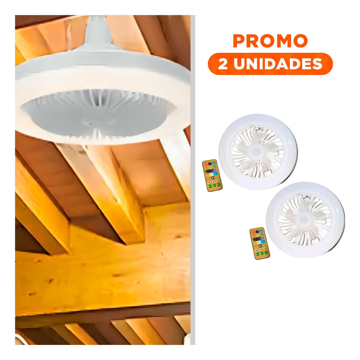 Pack2 Luminaria Luz Led 30 W E27 E26 Con Control Remoto Blanco Para Casa
