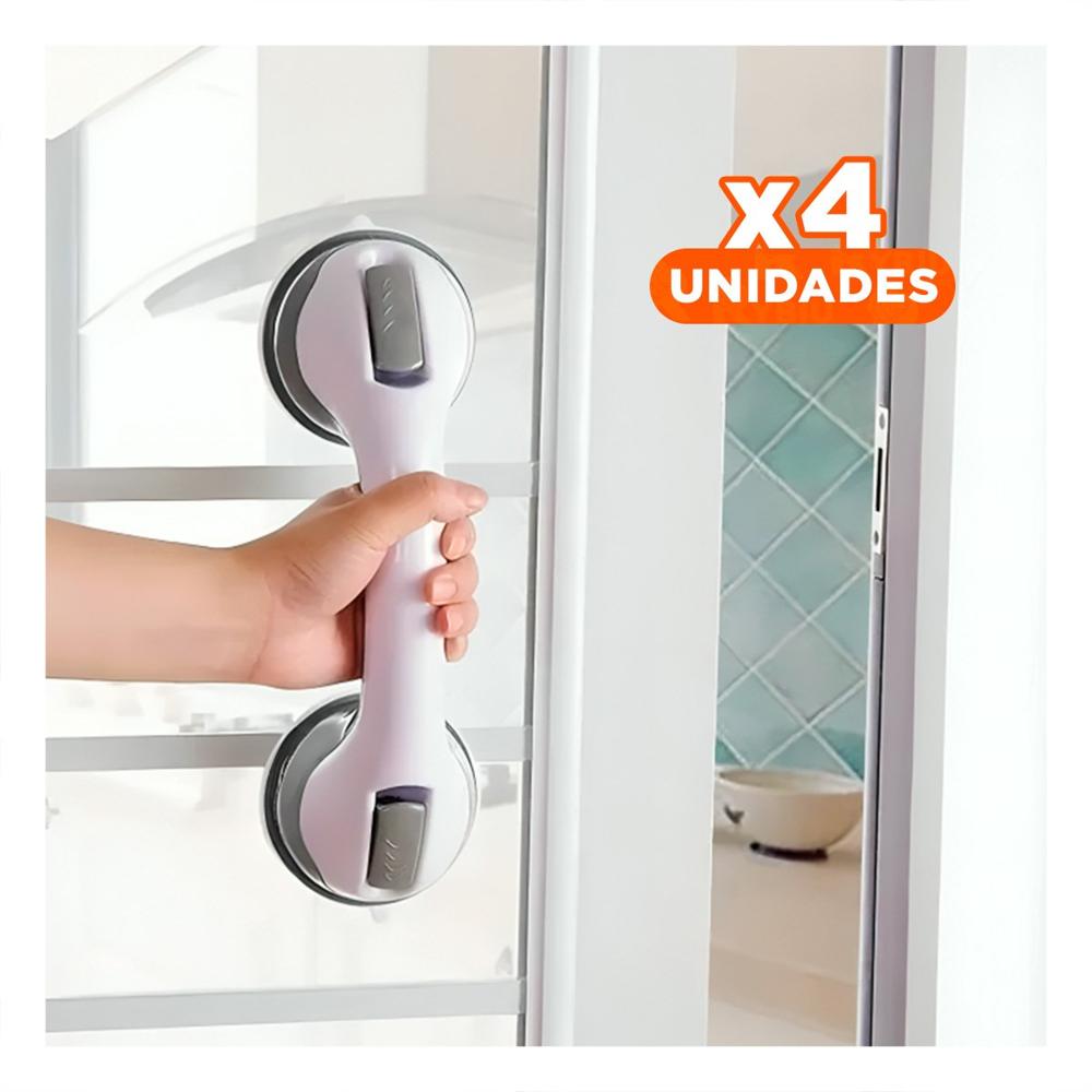 Pack4 Soporte de Agarre para Bano con Estructura Firme en Color Blanco