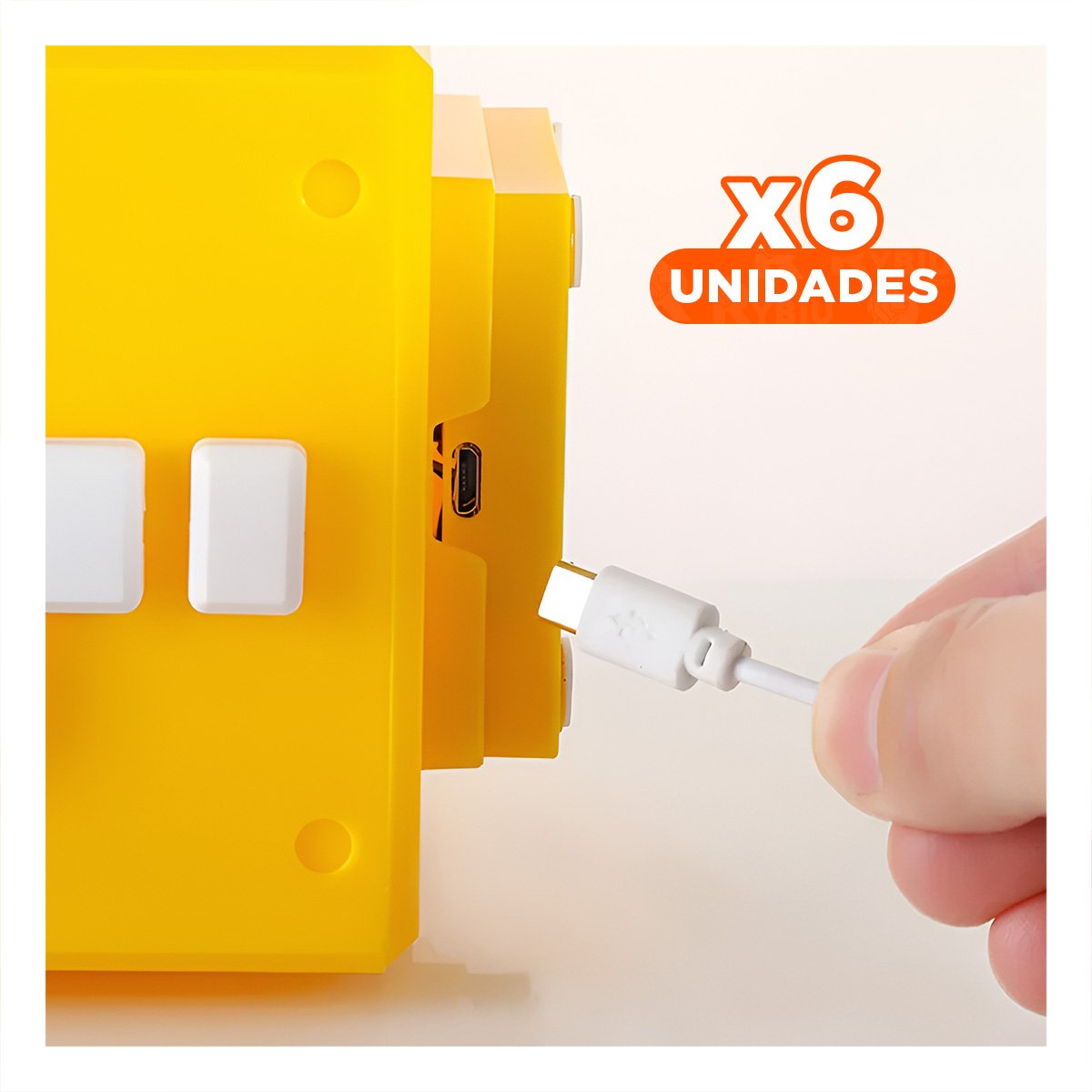 Pack6 Iluminacion Led Amarillo con Sonido Decorativo en Forma de Cubo Y+Papel Regalo