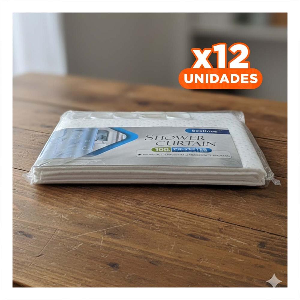 Pack12 Proteccion Blanco con Patron Triangulos para Ducha 180x180cm Y+Papel Regalo