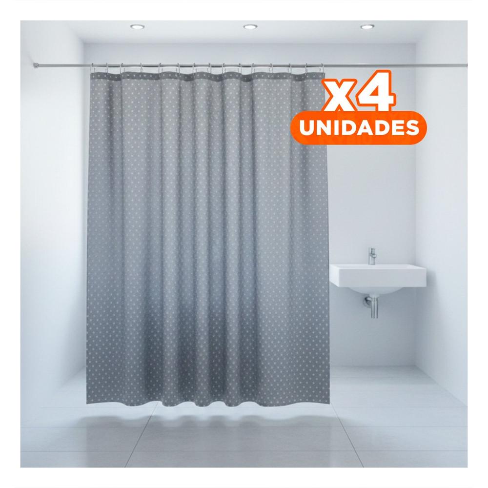 Pack4 Cortina Plomo para Ducha con Distribucion de Triangulos 180x180cm