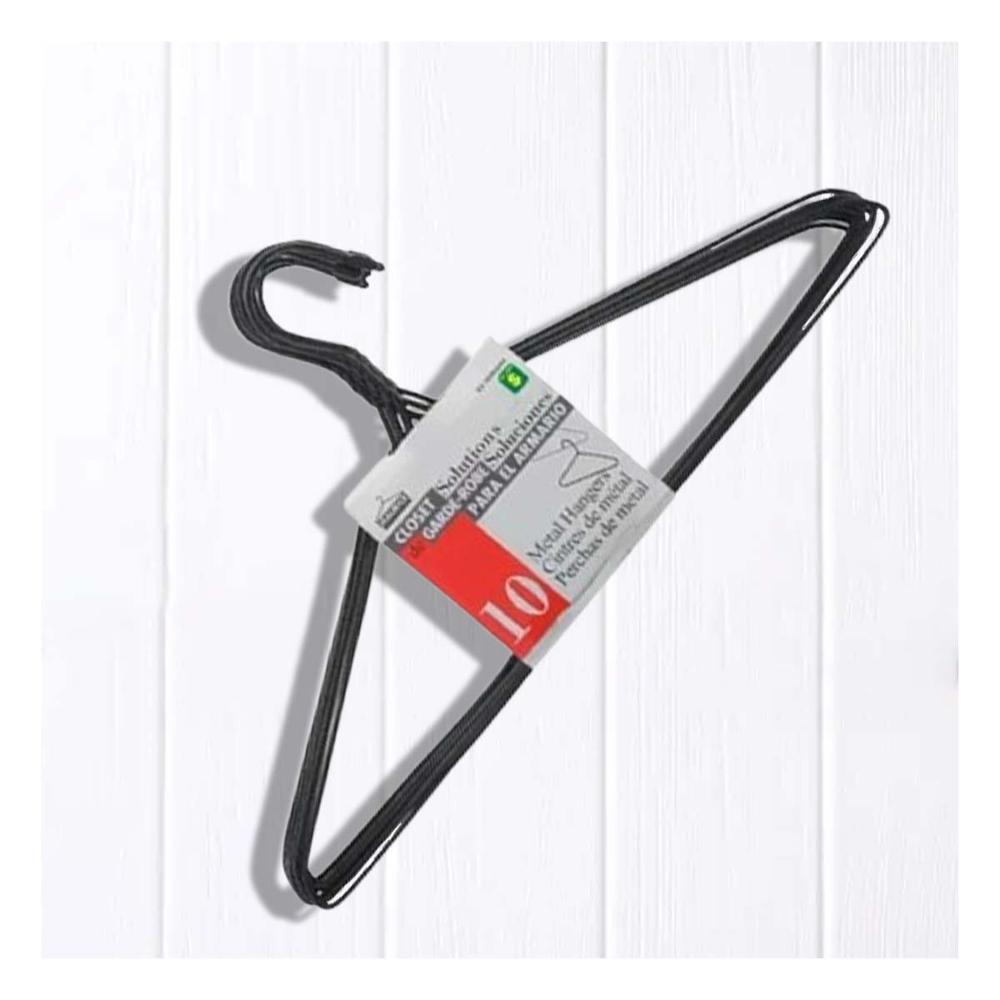 Sujetador de Alambre Negro con 10 Piezas 21x40cm para Colgar Ropa Y+Post It