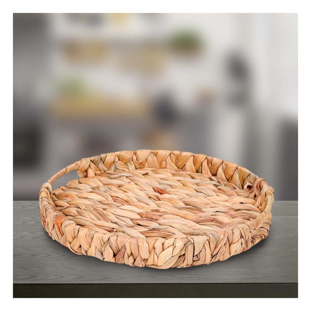 Contenedor tejida circular con asas Grass 32x4cm color mostaza para sala y cocina Y+Post It Contenedor tejida circular con asas Grass 32x4cm color mostaza para sala y cocina Y+Post It