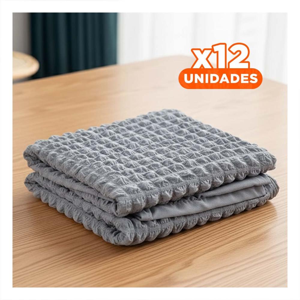 Pack12 Forro de Silla Color Plomo con Patron de Burbujas Elastica
