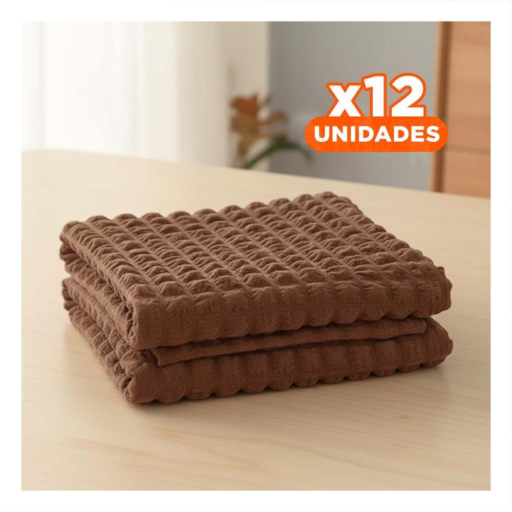 Pack12 Forro de Silla Color Marron con Patron de Burbujas Elastica
