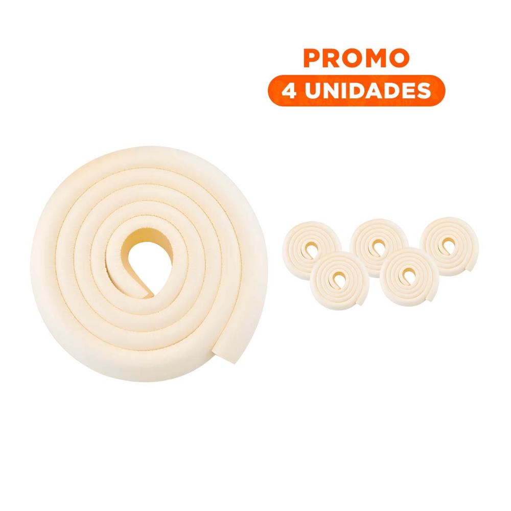 Pack4 Esquina Acolchada de Espuma Flexible para Bordes de Muebles Casa Crema Y+Regalo Sticker