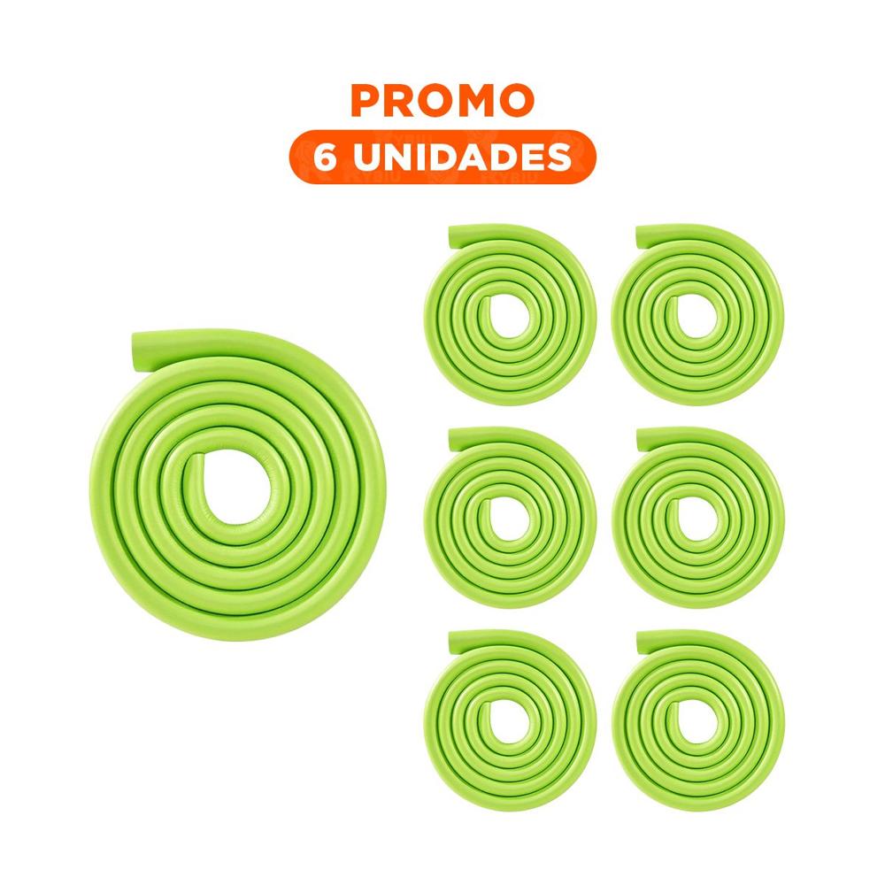 Pack6 Borde Protector de Espuma 2 Metros Verde Limon Seguridad Interior