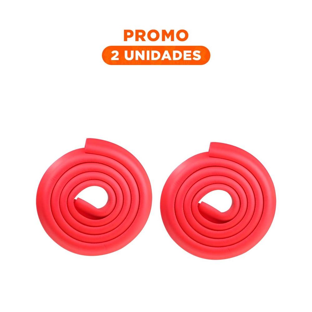 Pack2 Cobertura Esquina de Espuma Flexible para Bordes de Muebles Seguridad Hogar Rojo