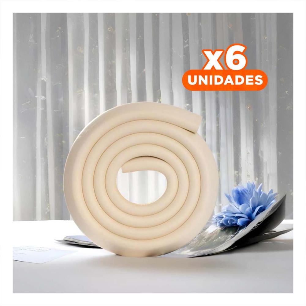Pack6 Defensa Esquina de Espuma para Bordes de Mesa y Muebles Hogar Crema Y+Regalo Sticker