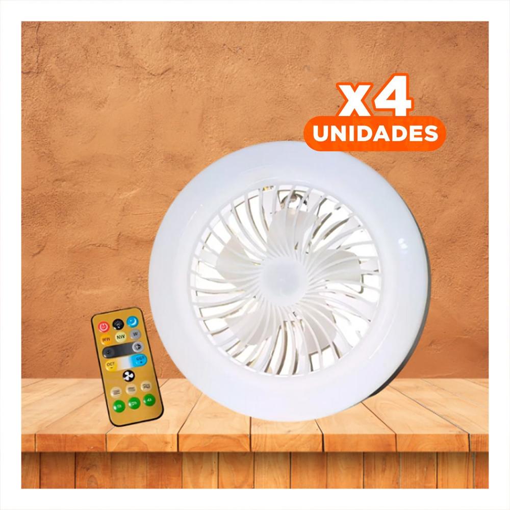 Pack4 Foco Moderno Led 30 W E27 E26 Con Control Remoto Blanco Para Sala Pack4 Foco Moderno Led 30 W E27 E26 Con Control Remoto Blanco Para Sala