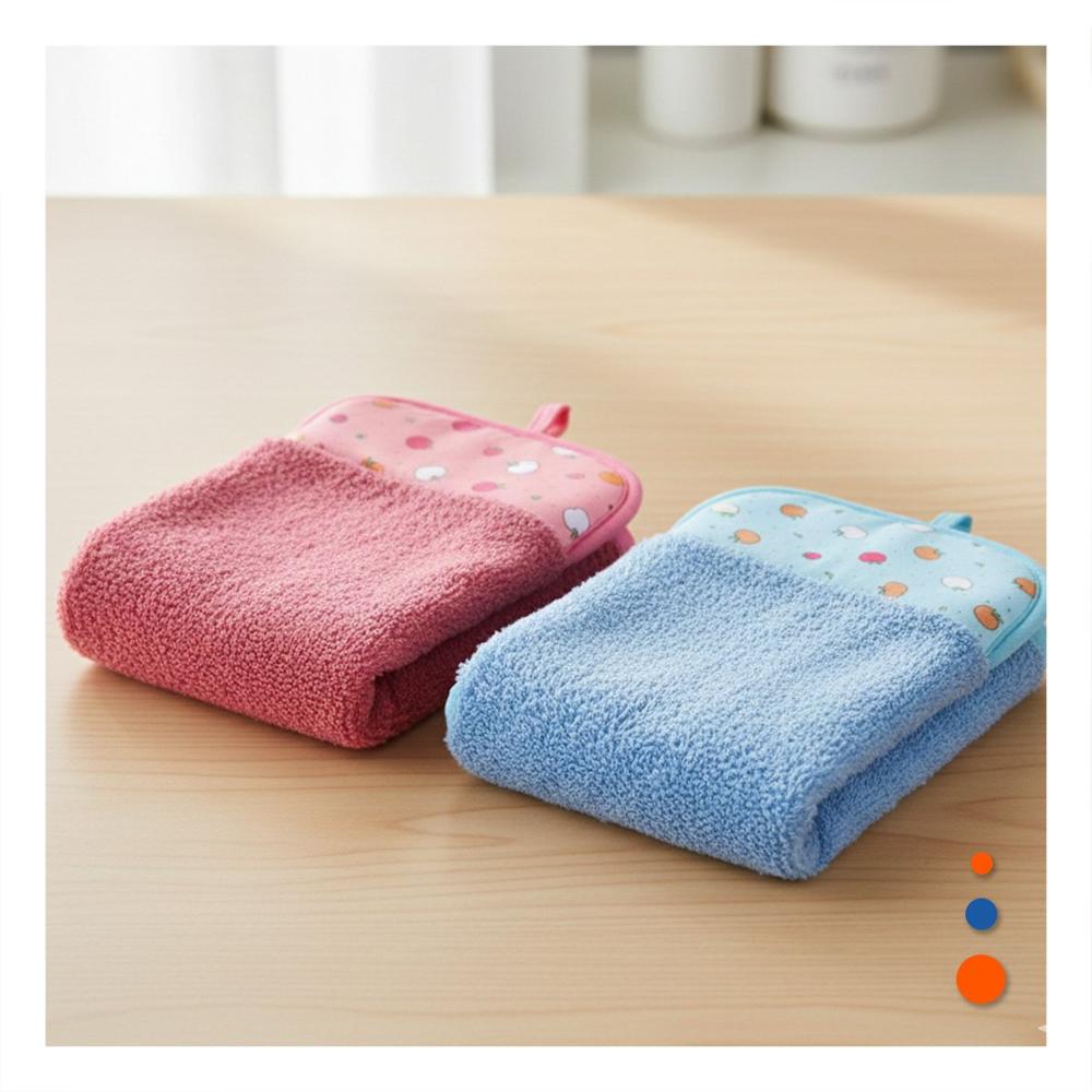 Pack Suave 2 Piezas Fucsia y Azul Toallas Colgador 28x38cm Y+Regalo Sticker