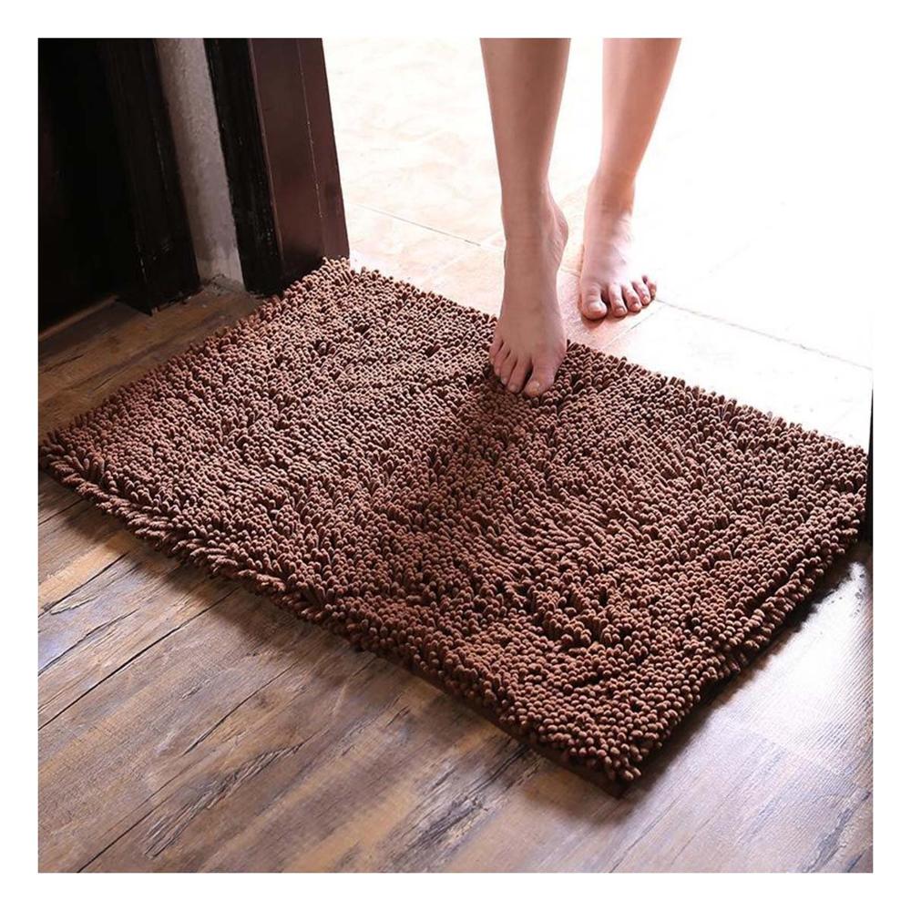 Alfombra Rectangular Suave de Microfibra 40x60cm Marron para Uso Diario Y+Papel Regalo