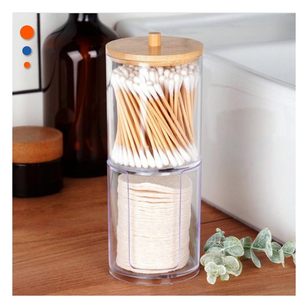 Organizador Doble de Acrilico con Tapa de Madera Transparente Funcional Y+Post It