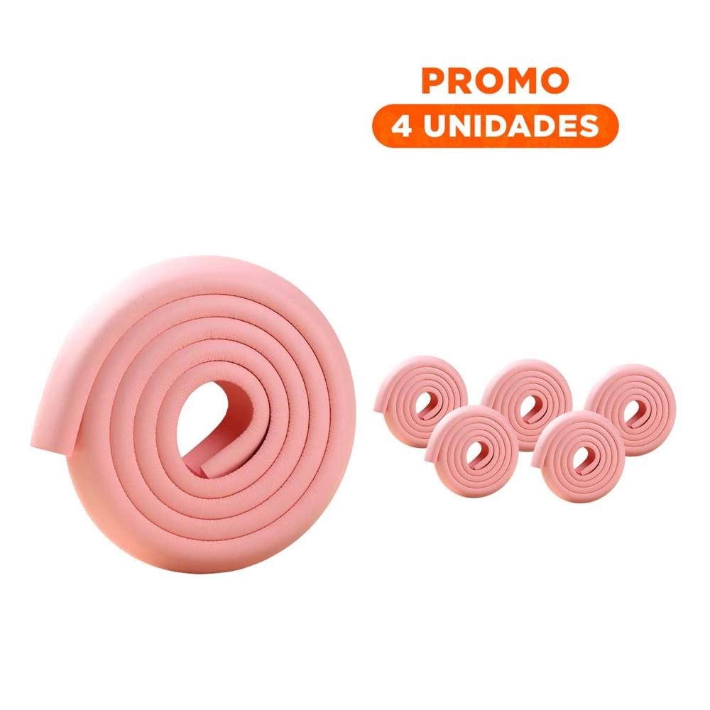 Pack4 Esquina Acolchada de Espuma Flexible para Bordes de Muebles Casa Rosa Y+Regalo Sticker