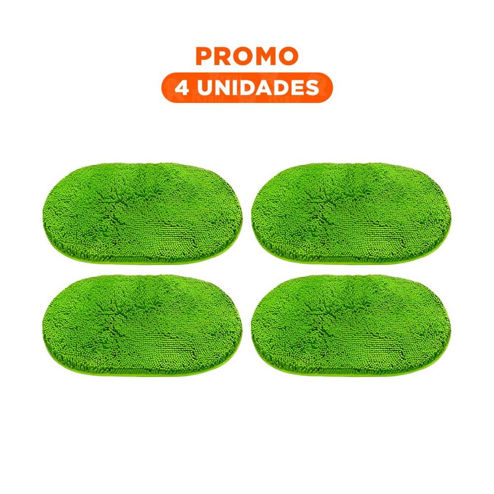Pack4 Protector de Piso Ovalado Microfibra 40x60cm Verde limon Y+Regalo Sticker