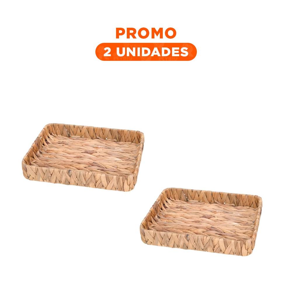 Pack2 Caja decorativa rectangular Grass 31x23x4cm para organizar ropa y accesorios