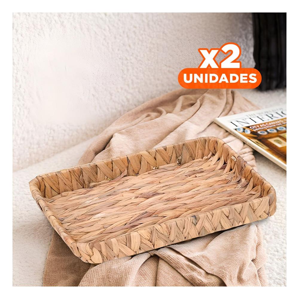 Pack2 Caja funcional rectangular Grass 31x23x4cm para mantener organizado Y+Regalo Sticker