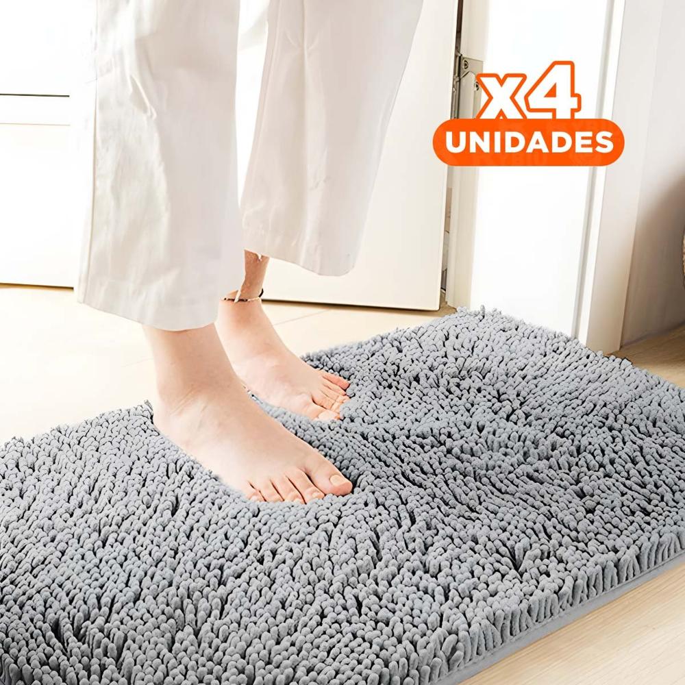 Pack4 Protector Rectangular de Microfibra 40x60cm Color Plomo Claro para Hogar Moderno