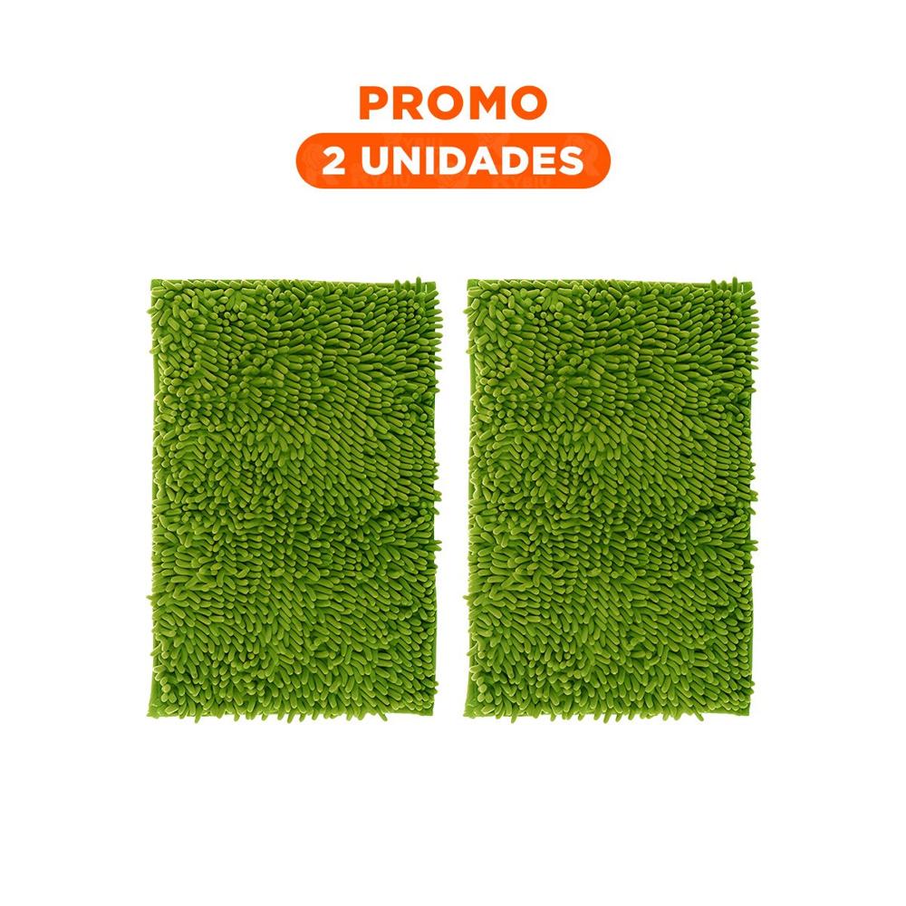 Pack2 Superficie Rectangular de Microfibra Verde Limon 40 x 60 cm