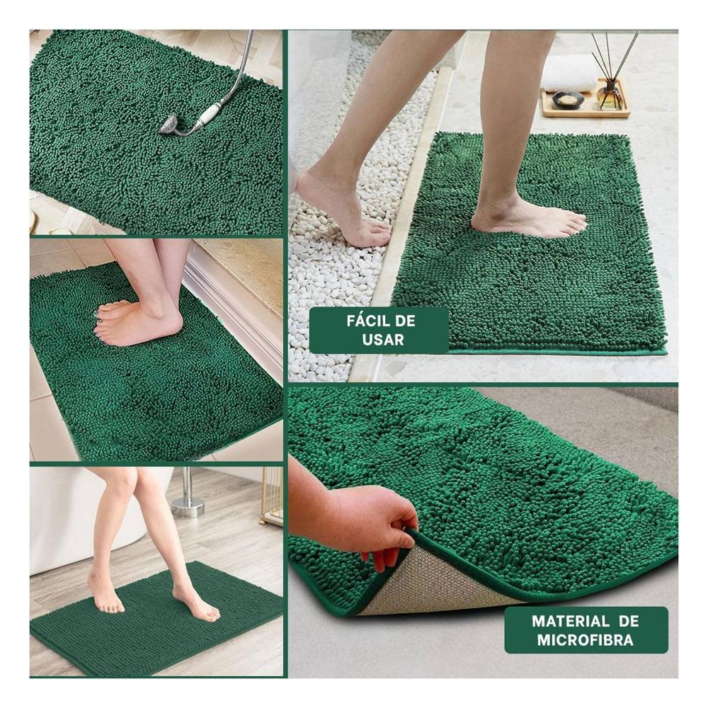 Revestimiento Rectangular de Microfibra 40x60cm Verde oscuro para Bano