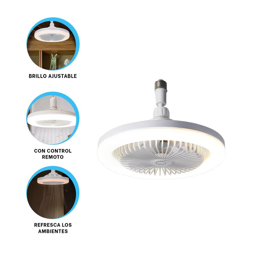 Foco Luz Led 30 W E27 E26 Con Control Remoto Blanco Para Sala Y+Ligas Regalo