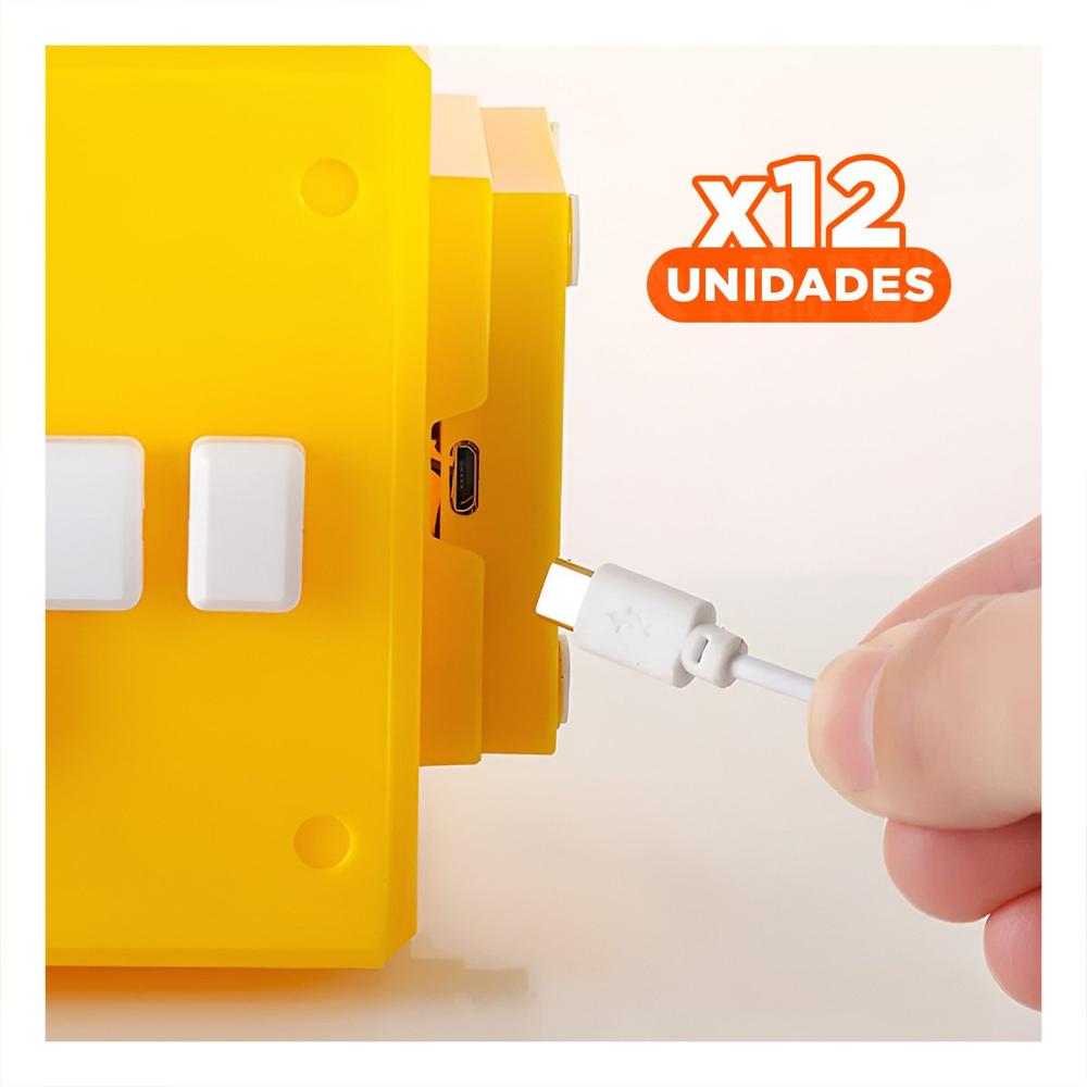 Pack12 Cubo Iluminado Led con Sonido Integrado Color Amarillo de Personaje de Videojuego