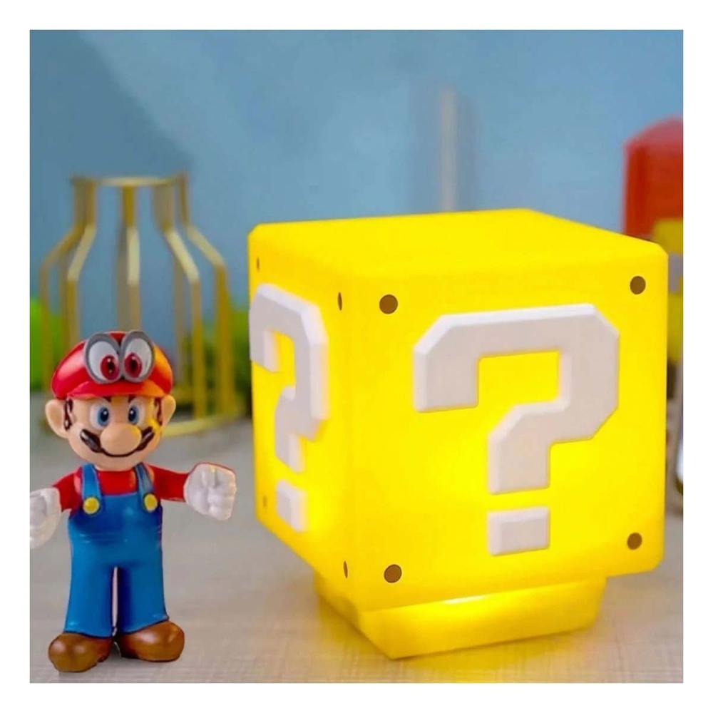 Luminaria Led Decorativa con Sonido en Forma de Cubo Amarillo Gamer Y+Regalo Sticker
