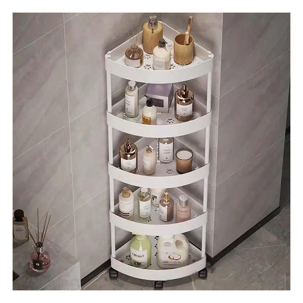 Rinconero Practico 5 Niveles Con Ruedas Blanco Resistente y Ligero Para Casa Y+Regalo Sticker