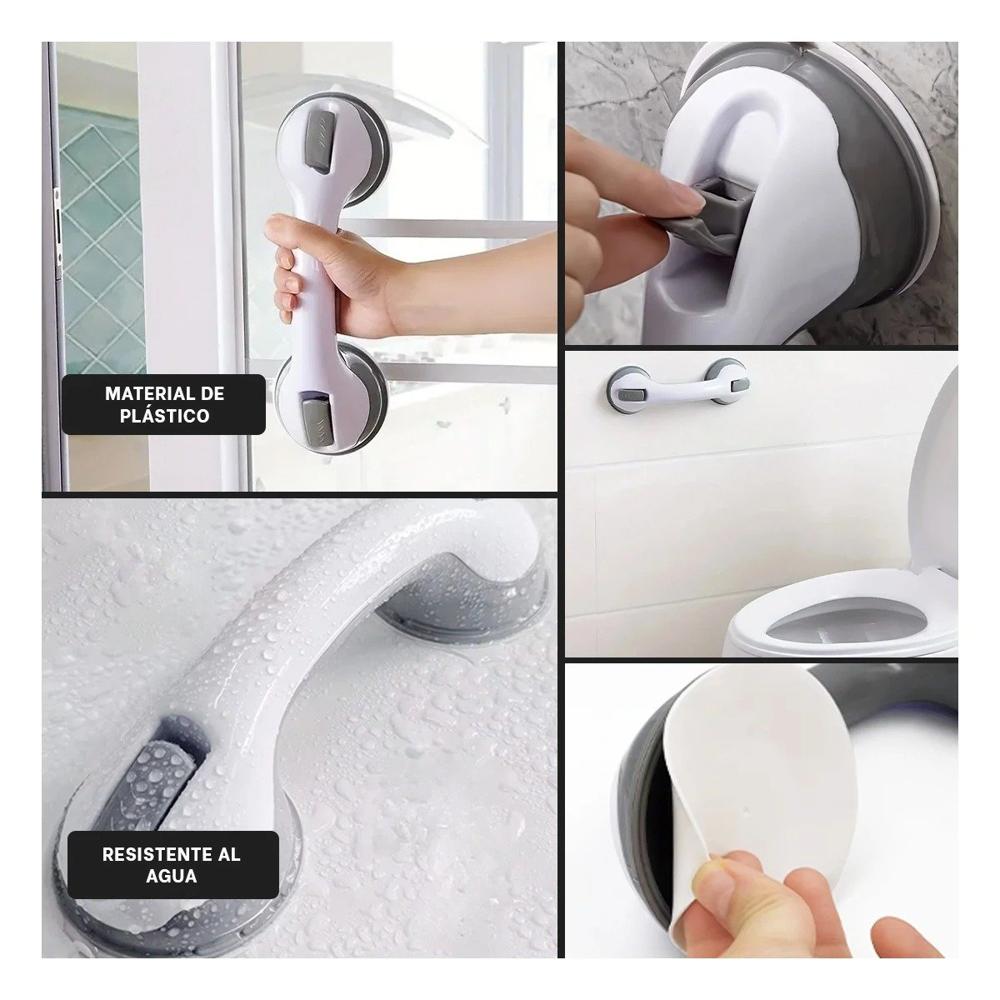 Manija de Seguridad para Bano con Agarre Confiable en Color Blanco Manija de Seguridad para Bano con Agarre Confiable en Color Blanco