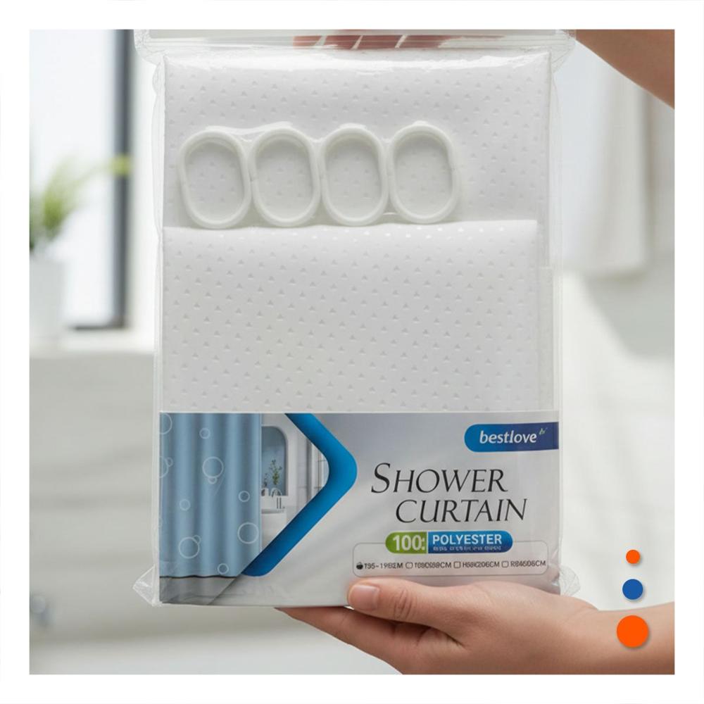 Panel Blanco aplicado a Ducha con Patron Triangulos en 180x180cm Y+Regalo Sticker