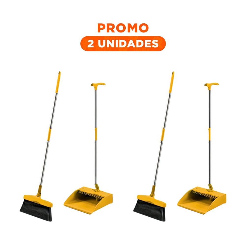 Pack2 Utensilio de Limpieza con Escoba y Recogedor Facil de Manejar