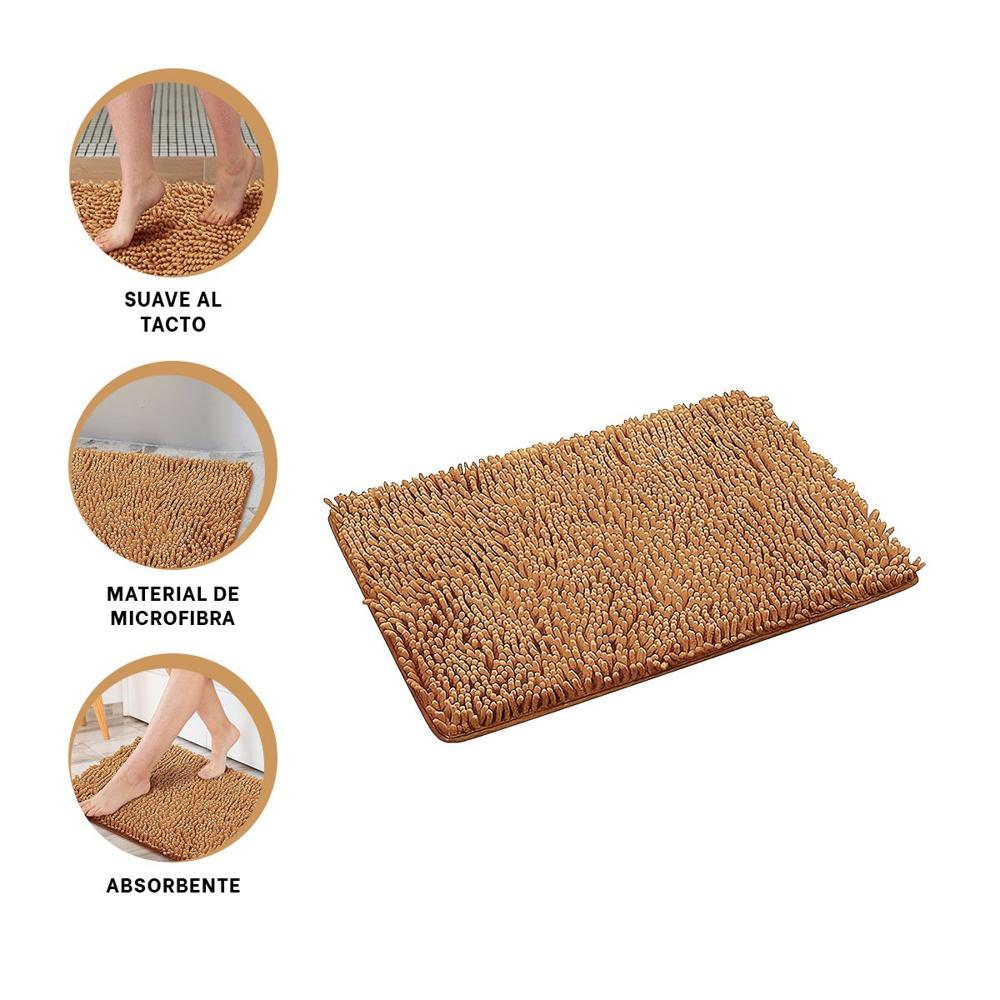 Cubrepiso Rectangular Decorativo de Microfibra 40x60cm Mostaza Y+Ligas Regalo