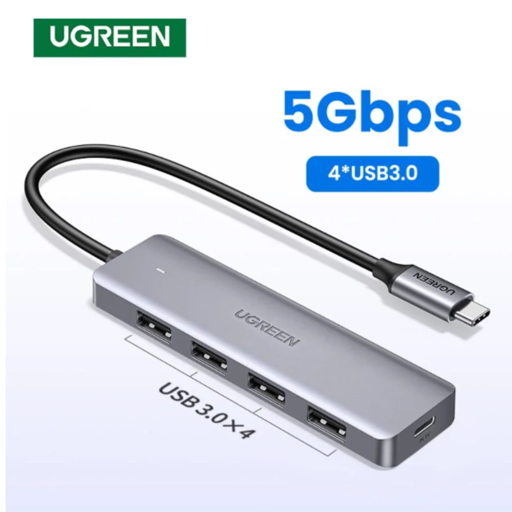 UGREEN  Hub USB C a 4 Puertos USB 3.0 5Gbps OTG Aluminio