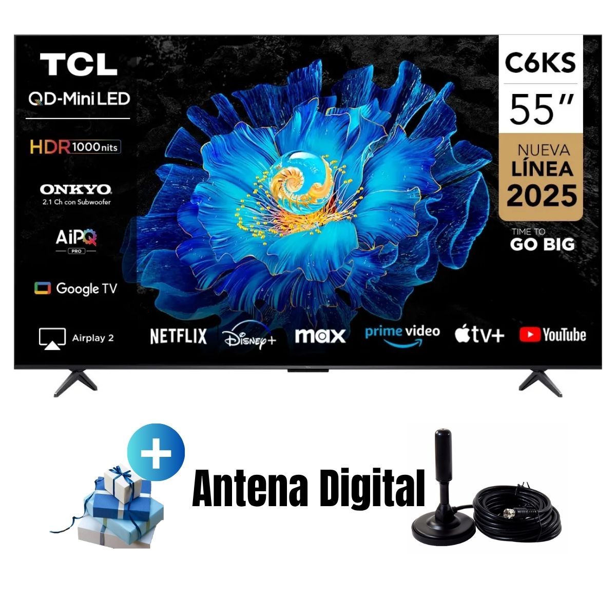 Televisor TCL 55'' QD-MINILED UHD 4K Google TV 55C6KS 2025 - Ant