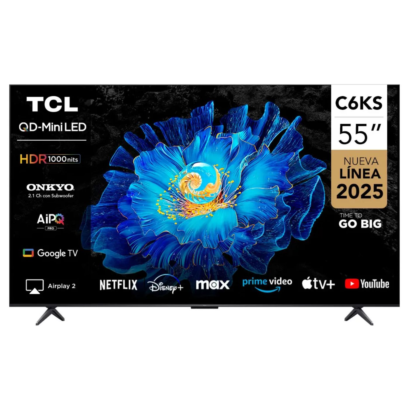 Televisor TCL 55'' QD-MINILED UHD 4K Google TV 55C6KS 2025