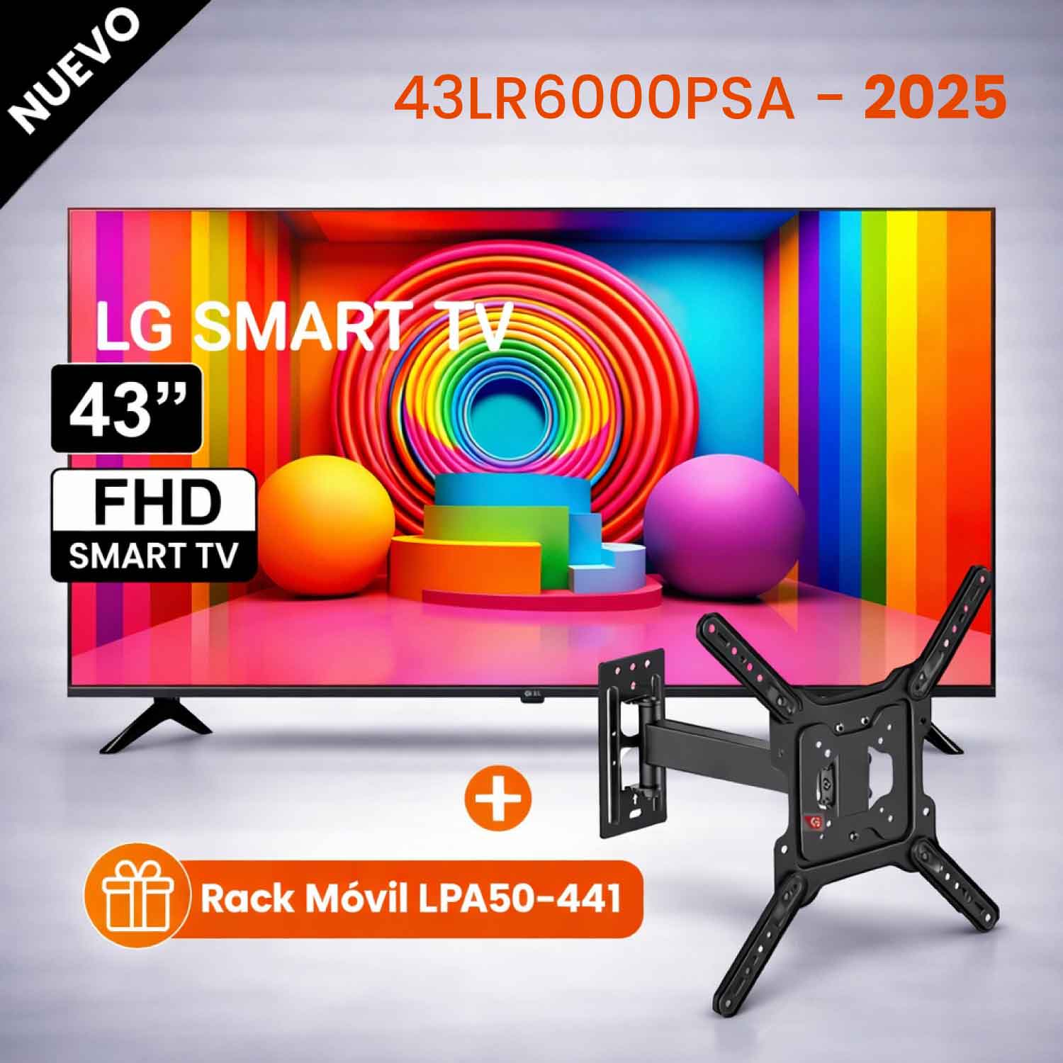Televisor LG 43 Pulg Led FULL HD Smart TV Thinq AI 43LR6000PSA - RACK MOVIL